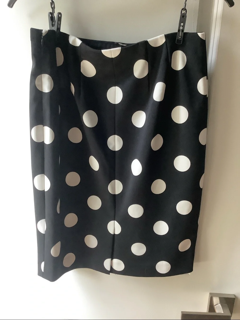 The Limited Black and White Polka Dot Pencil Skirt